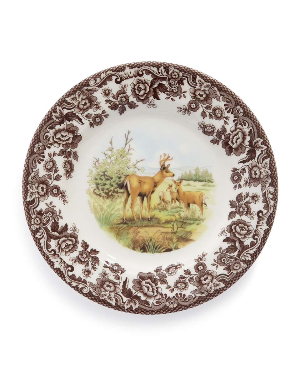 Woodland Deer Salad Plates, Set of 4